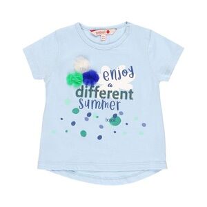 Blue Short Sleeve Tees with Graphic Designs